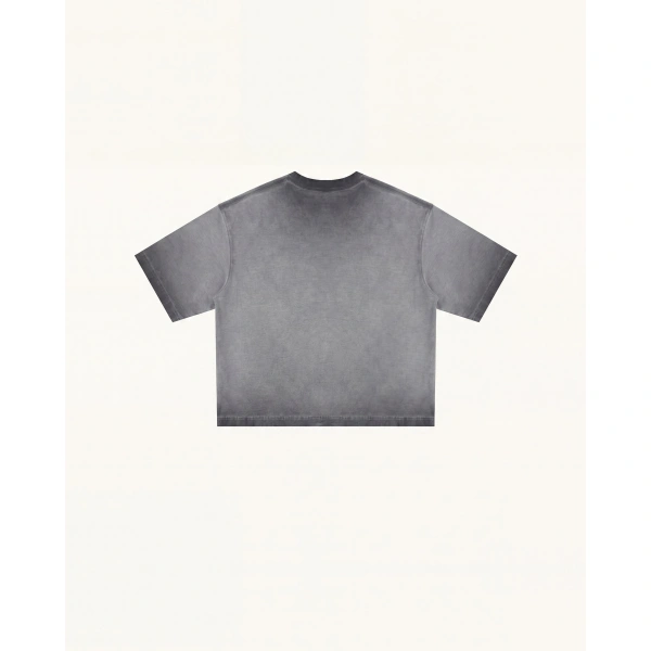 JW PEI Embroidered Dachshund Boxy Tee in Washed Grey | Tops | Coveti