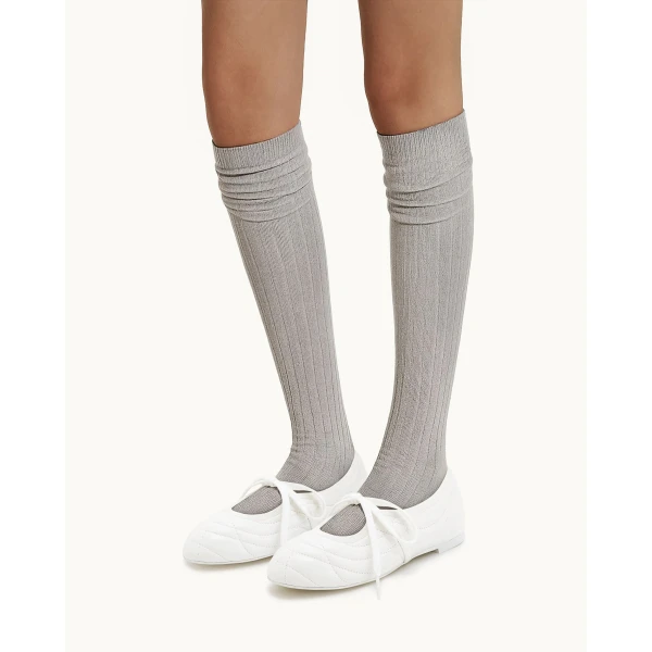 JW PEI Erika Topstitching lace-up Ballet Flats in White | Flats | Coveti