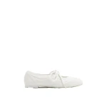 JW PEI Erika Topstitching lace-up Ballet Flats in White | Flats | Coveti