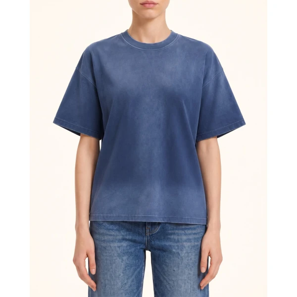 JW PEI Essential Acid Wash Boxy Tee in Vintage Blue | Tops | Coveti