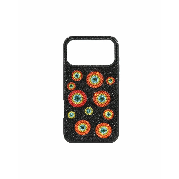 JW PEI Evil Eye Artificial Crystal Embellished Phone Case in Black | Phone Cases | Coveti