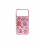JW PEI Evil Eye Artificial Crystal Embellished Phone Case in Pink | Phone Cases | Coveti