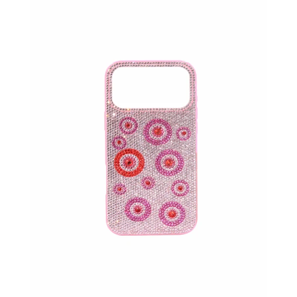JW PEI Evil Eye Artificial Crystal Embellished Phone Case in Pink | Phone Cases | Coveti