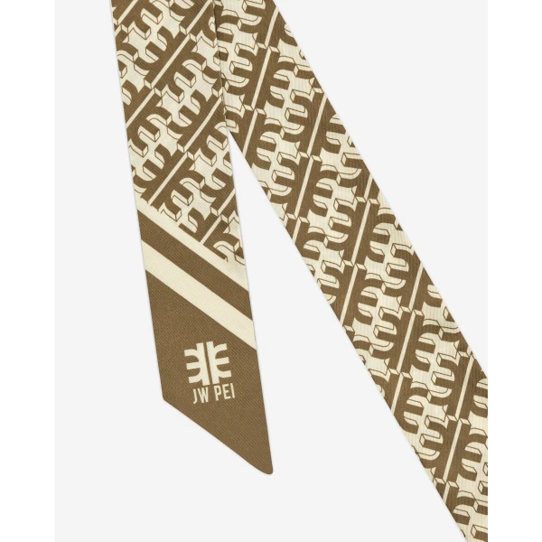 JW PEI FEI Faux Silk Twill Scarf in Brown | Scarves | Coveti