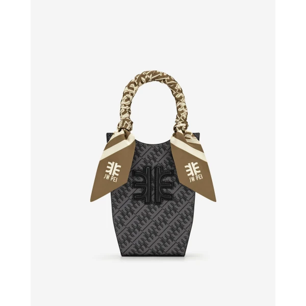 JW PEI FEI Faux Silk Twill Scarf in Brown | Scarves | Coveti