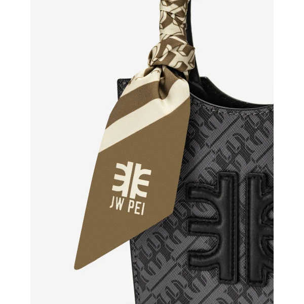 JW PEI FEI Faux Silk Twill Scarf in Brown | Scarves | Coveti