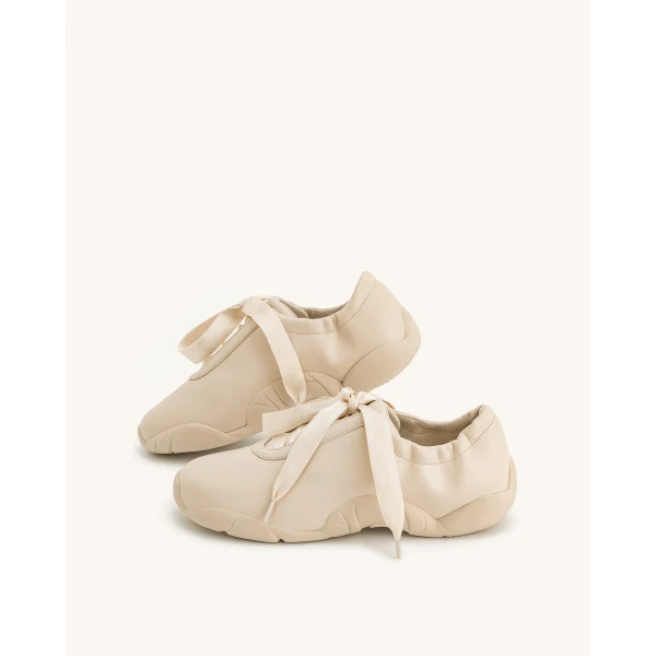 JW PEI Flavia Ballerina Sneakers in Apricot | Sneakers | Coveti