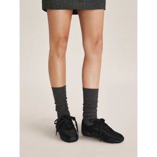 JW PEI Flavia Ballerina Sneakers in Black | Sneakers | Coveti