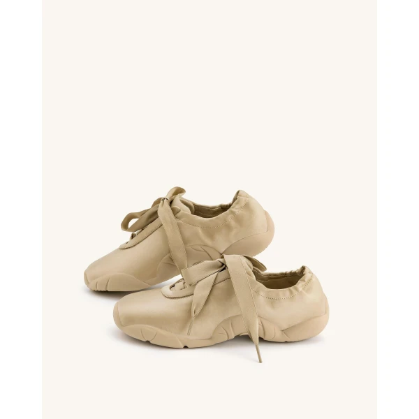 JW PEI Flavia Ballerina Sneakers in Brown | Sneakers | Coveti