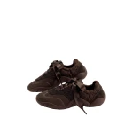 JW PEI Flavia Ribbon Lace Ballerina Sneakers in Dark Brown | Sneakers | Coveti