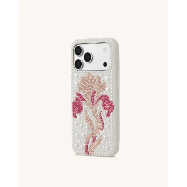 JW PEI Floral Pearl Artificial Crystal Phone Case in White | Phone Cases | Coveti