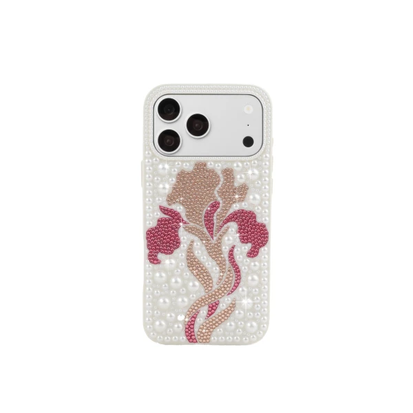 JW PEI Floral Pearl Artificial Crystal Phone Case in White | Phone Cases | Coveti