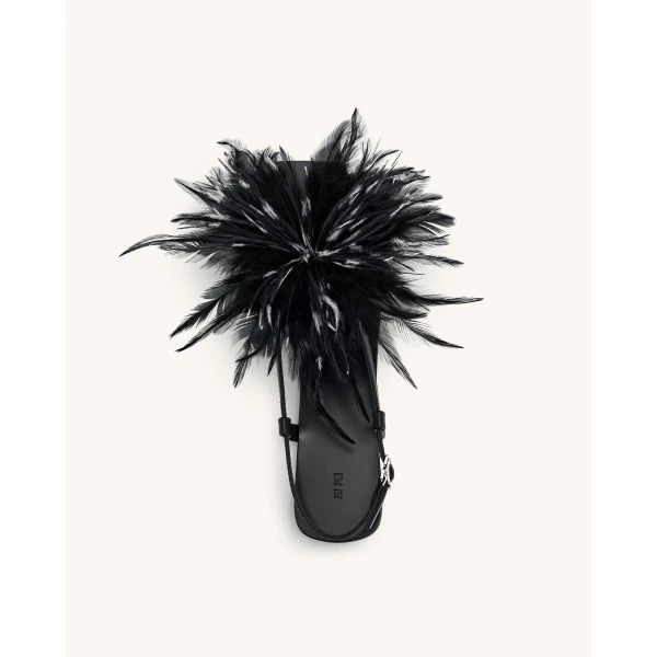 JW PEI Fluffy Flats Sandals in Black | Sandals | Coveti
