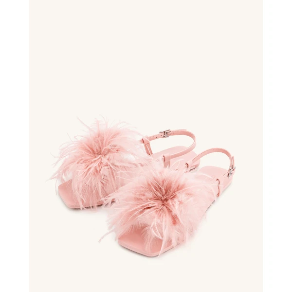 JW PEI Fluffy Flats Sandals in Pink Beige | Sandals | Coveti