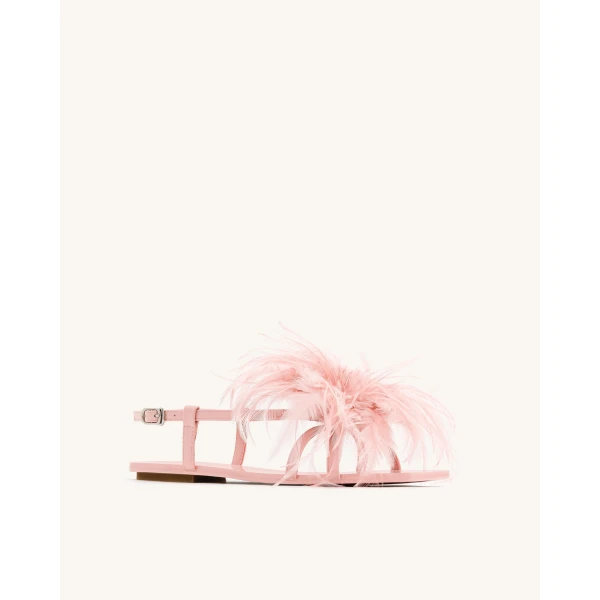JW PEI Fluffy Flats Sandals in Pink Beige | Sandals | Coveti