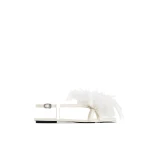 JW PEI Fluffy Flats Sandals in White | Sandals | Coveti