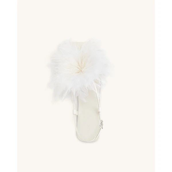 JW PEI Fluffy Flats Sandals in White | Sandals | Coveti