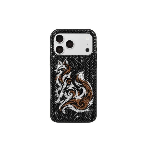 JW PEI Fox Crystal Embellished Phone Case in Black | Phone Cases | Coveti