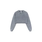 JW PEI Frayed Hem Cropped Pullover in Vintage Slate | Sweater | Coveti