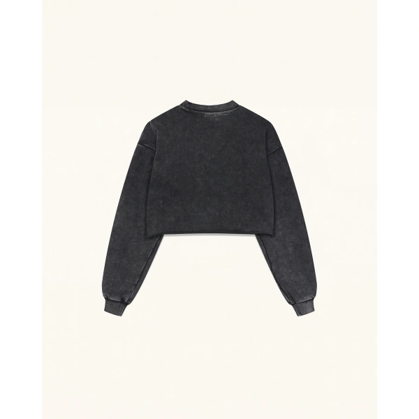 JW PEI Gem Flower Embellished Cotton T-Shirt in Faded Obsidian | Tops | Coveti