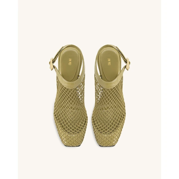 JW PEI Genesis Heeled Sandals in Olive Green | Sandals | Coveti