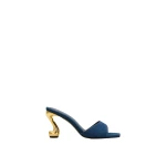 JW PEI Hannah Denim Mule Heels in Denim Blue | Mules | Coveti