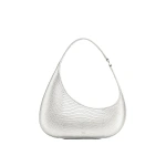 JW PEI Harlee Faux Lizard-Embossed Shoulder Bag in Silver JW PEI Harlee Faux Lizard-Embossed Shoulder Bag in Silver | Shoulder & Crossbody Bags | Coveti