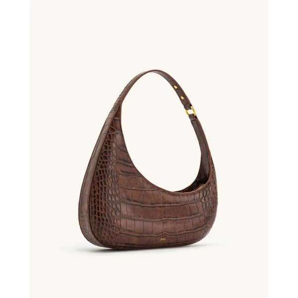 JW PEI Harlee Shoulder Bag in Brown Croc | Shoulder & Crossbody Bags | Coveti