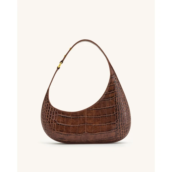 JW PEI Harlee Shoulder Bag in Brown Croc | Shoulder & Crossbody Bags | Coveti