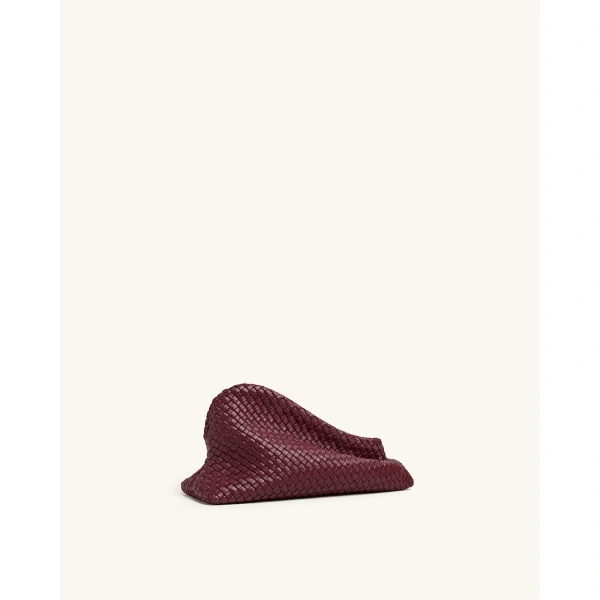 JW PEI Harlee Woven Clutch in Burgundy | Clutch Bags | Coveti