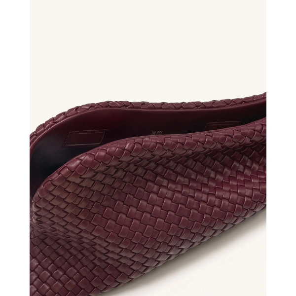 JW PEI Harlee Woven Clutch in Burgundy | Clutch Bags | Coveti