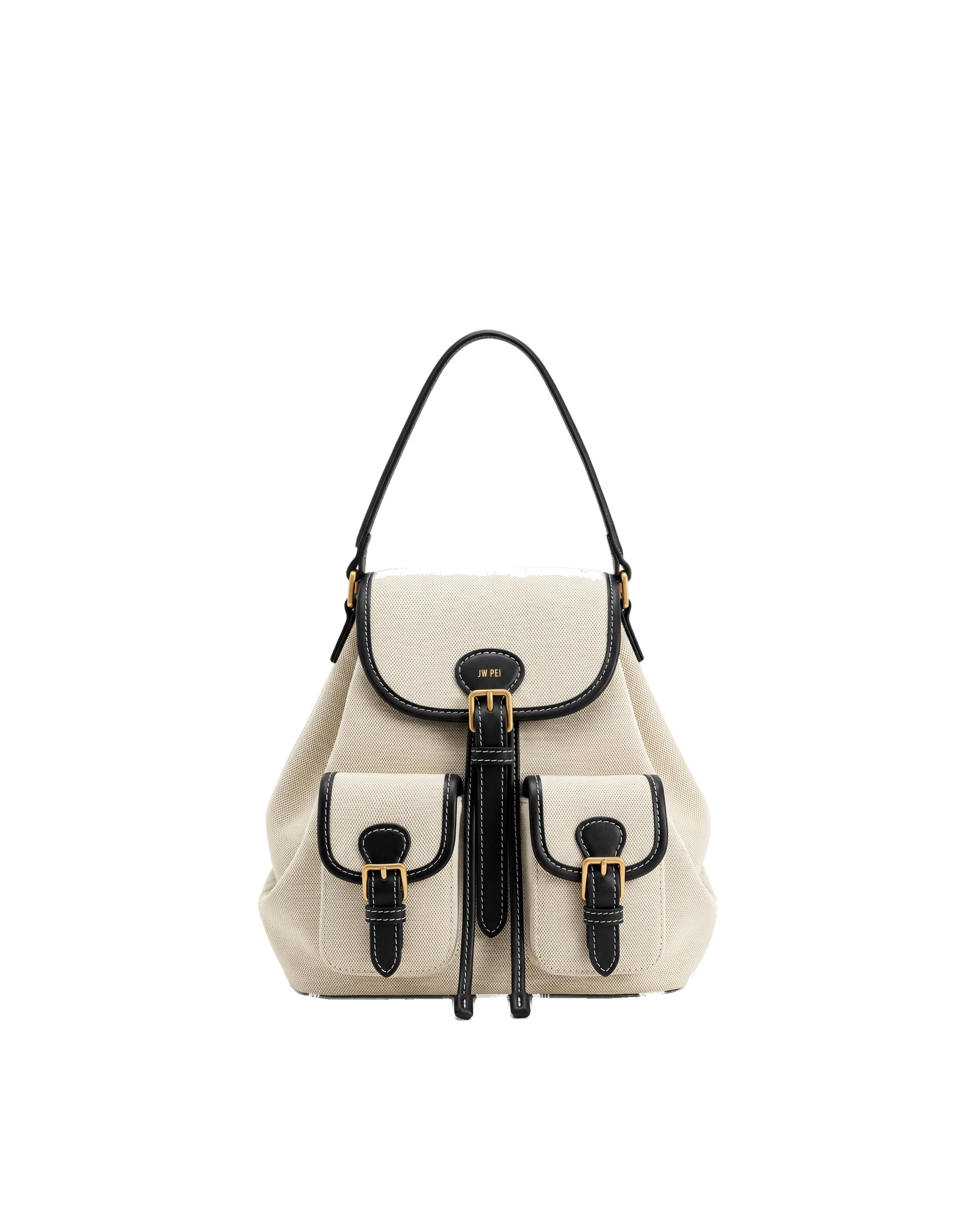 JW PEI Harper Buckle Pocket Backpack in Black Canvas JW PEI Harper Buckle Pocket Backpack in Black Canvas | Backpacks | Coveti