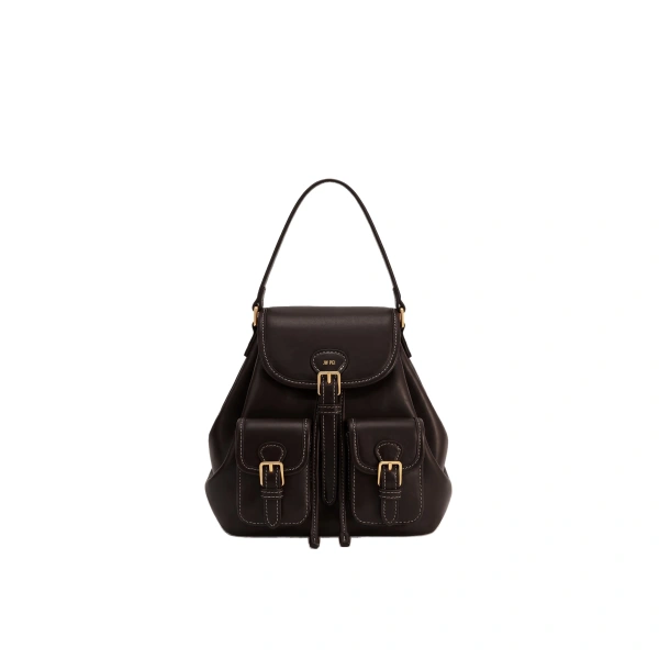 Harper Buckle Pocket Backpack in Deep Brown