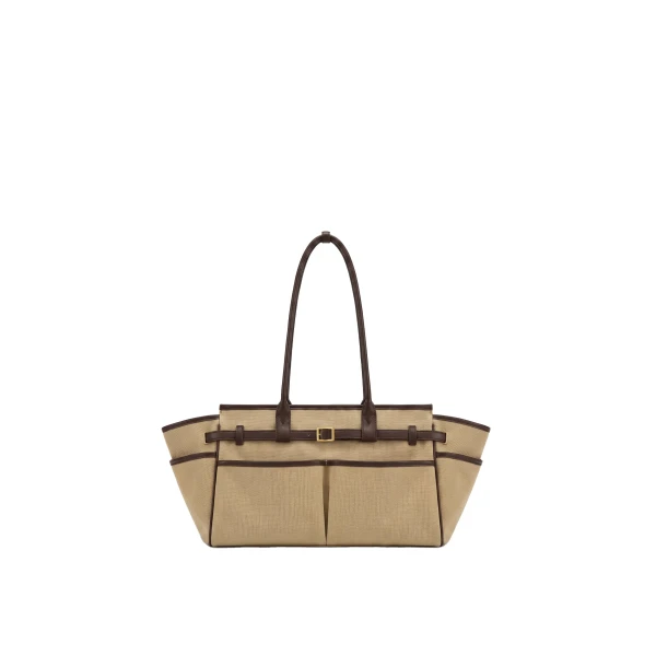 JW PEI Harper Canvas Buckle Tote Bag in Khaki | Totes & Top-Handle Bags | Coveti