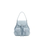 JW PEI Harper Faux Suede Buckle Pocket Backpack in Light Blue | Backpacks | Coveti