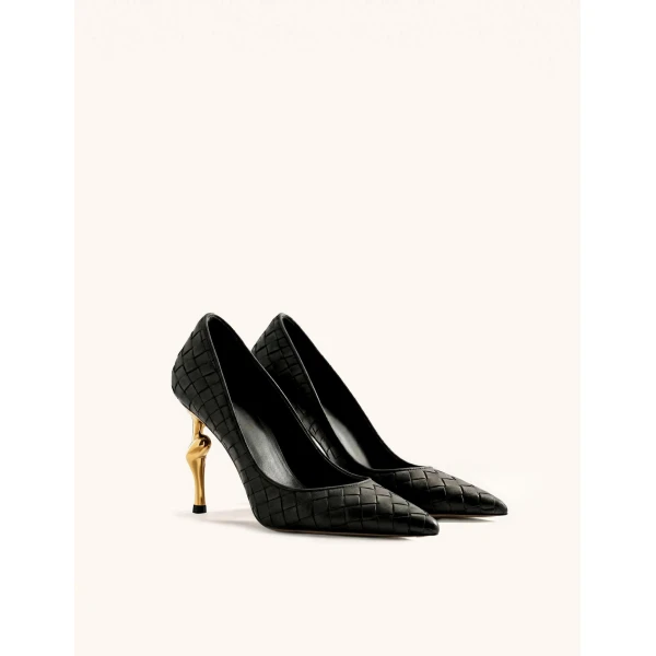 JW PEI Hazel Woven Heels in Black | Heels | Coveti