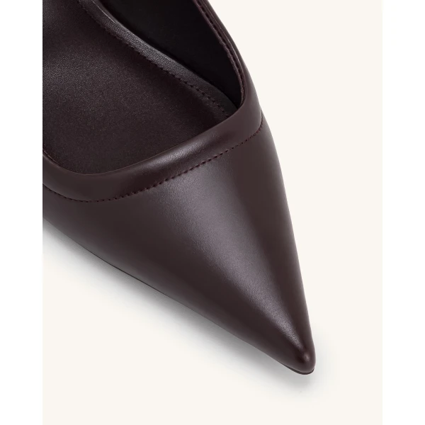 JW PEI Helena Pierced Mules in Claret Red | Mules | Coveti