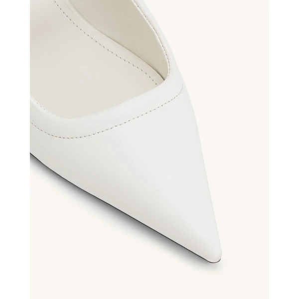 JW PEI Helena Pierced Mules in White | Mules | Coveti