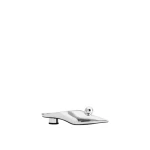 JW PEI Helena Sphere Embellished Pointed Toe Mules in Silver | Mules | Coveti