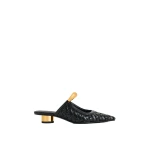 JW PEI Helena Weave Pierced Mules in Black | Mules | Coveti