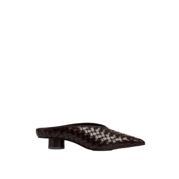 JW PEI Helena Woven Textured Pointed Toe Mules in Burgundy | Mules | Coveti
