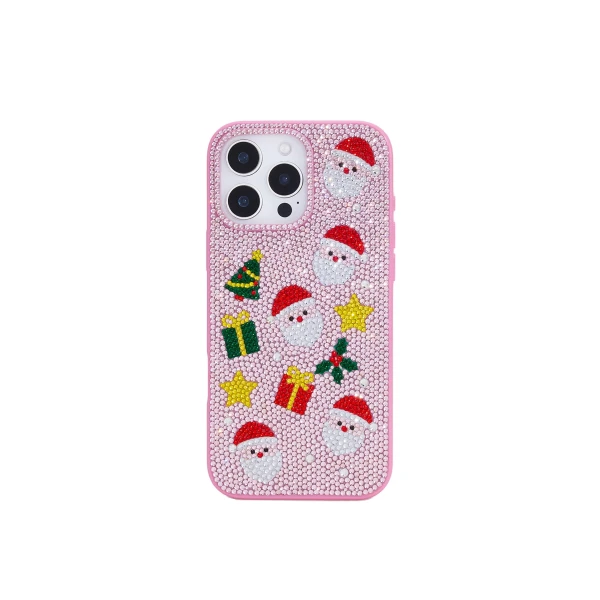 JW PEI Holiday Icons Artificial Crystal Phone Case in Pink | Phone Cases | Coveti