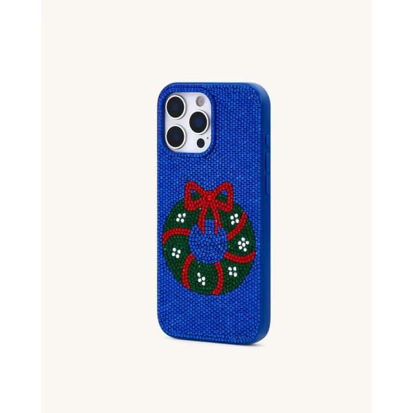 JW PEI Holiday Wreath Bling Phone Case in Cobalt Blue | Phone Cases | Coveti