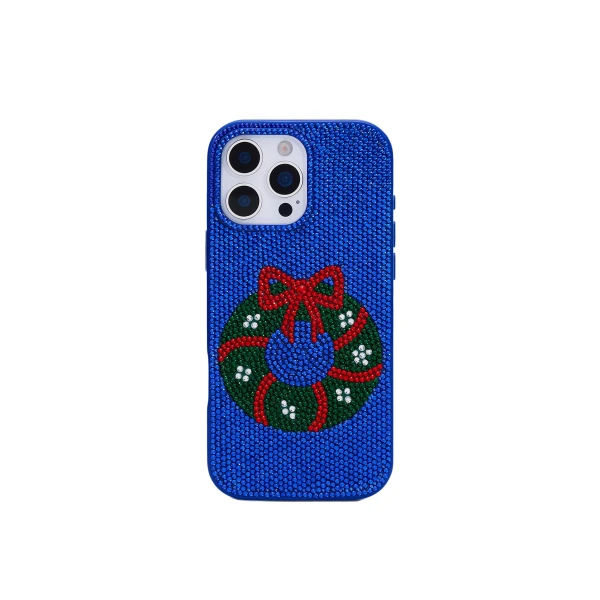 JW PEI Holiday Wreath Bling Phone Case in Cobalt Blue | Phone Cases | Coveti
