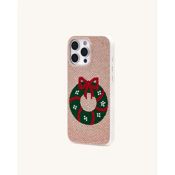 JW PEI Holiday Wreath Bling Phone Case in Gold | Phone Cases | Coveti