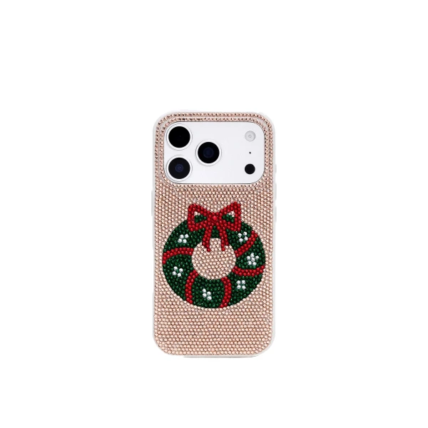 JW PEI Holiday Wreath Bling Phone Case in Gold | Phone Cases | Coveti
