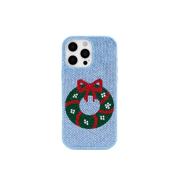 JW PEI Holiday Wreath Bling Phone Case in Light Blue | Phone Cases | Coveti