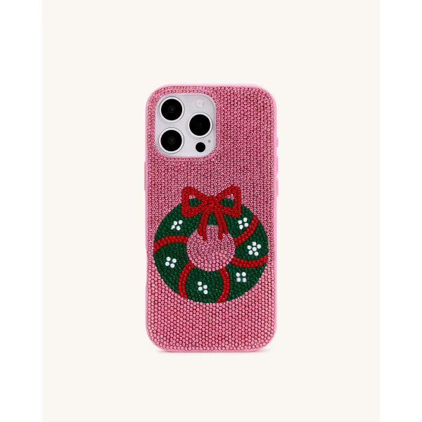 JW PEI Holiday Wreath Bling Phone Case in Pink | Phone Cases | Coveti