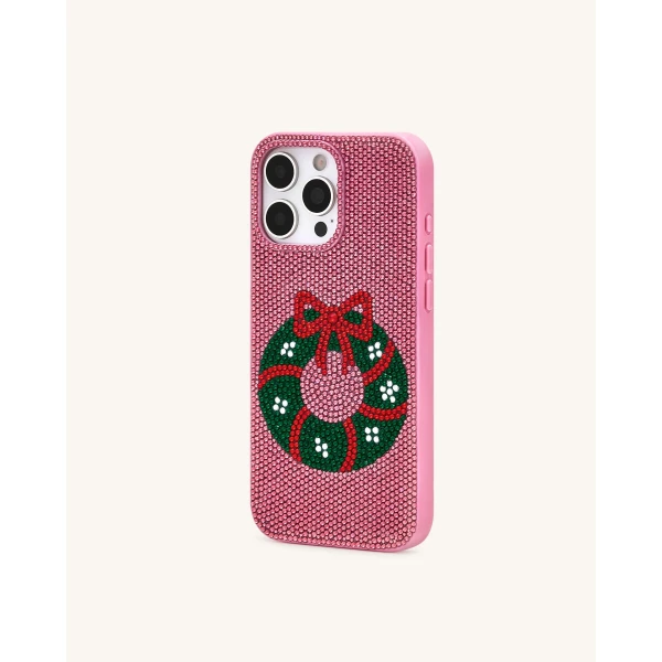 JW PEI Holiday Wreath Bling Phone Case in Pink | Phone Cases | Coveti