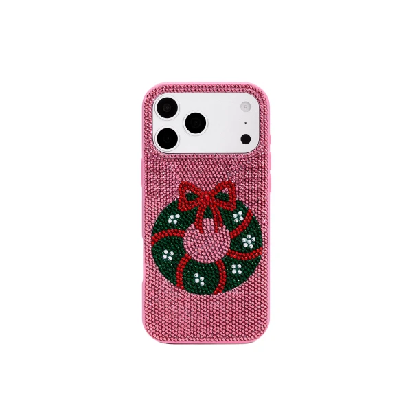 JW PEI Holiday Wreath Bling Phone Case in Pink | Phone Cases | Coveti